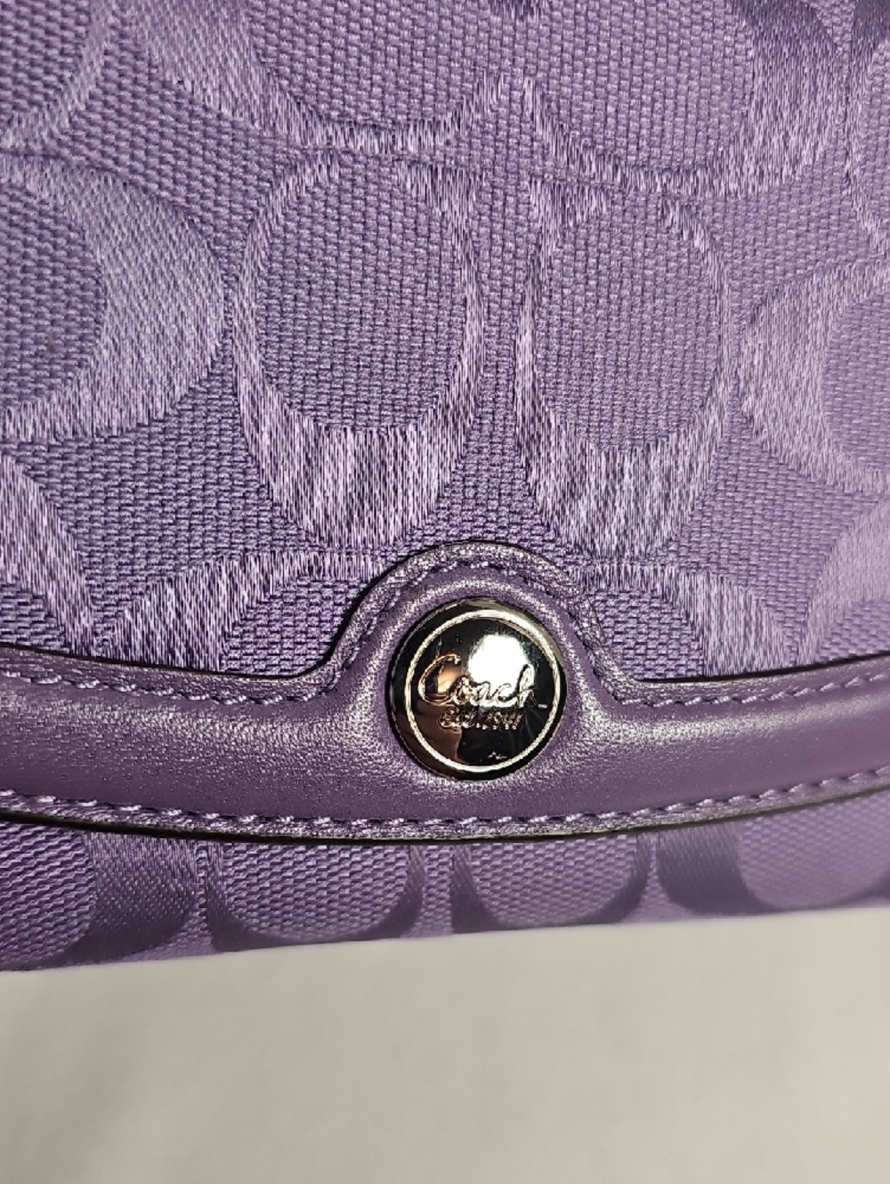 Coach Purple Signature Tote with Matching Wallet and Checkbook Cover - Picture 9 of 16